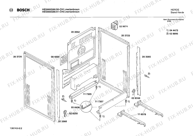 Взрыв-схема плиты (духовки) Bosch HES660G66 - Схема узла 02