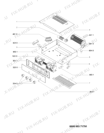 Схема №1 ES 4462 WS с изображением Клавиша для духового шкафа Whirlpool 481941129774