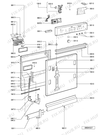 Схема №2 ADG 8148 IX с изображением Модуль (плата) управления для посудомойки Whirlpool 481221479508