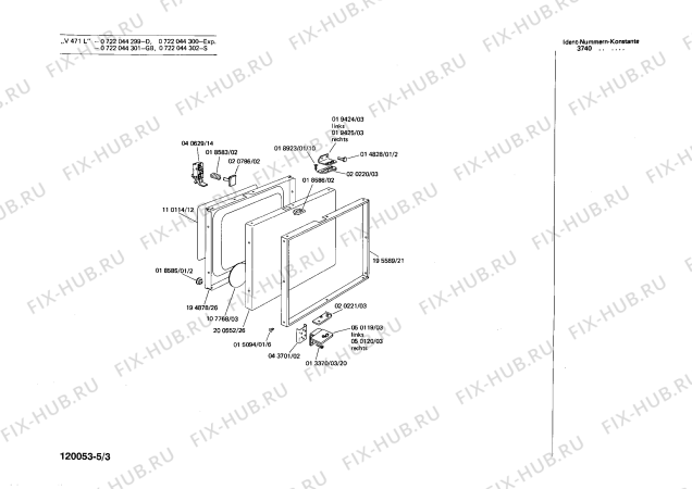 Схема №5 0722044335 V721 с изображением Панель для стиралки Siemens 00074903