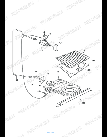 Взрыв-схема плиты (духовки) DELONGHI HGW 50 GB - SOLO RICAMBI - Схема узла 4