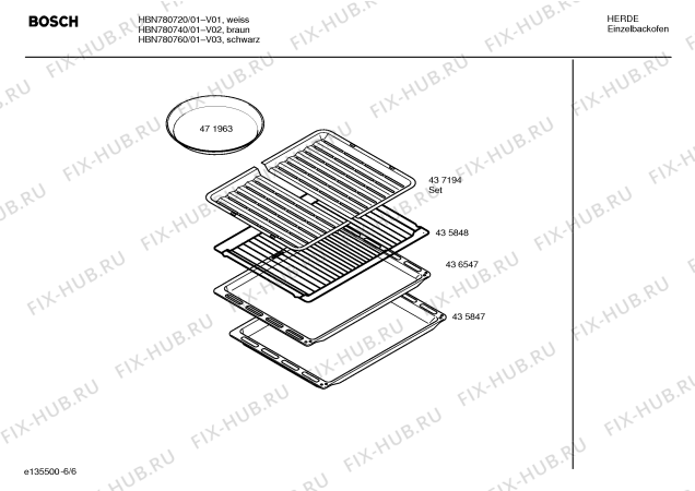 Взрыв-схема плиты (духовки) Bosch HBN780720 - Схема узла 06