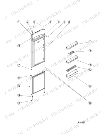 Взрыв-схема холодильника Indesit NBA15 (F075468) - Схема узла