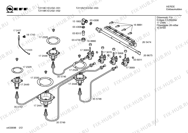 Схема №2 T2133N2NL с изображением Газовый кран для духового шкафа Bosch 00173069