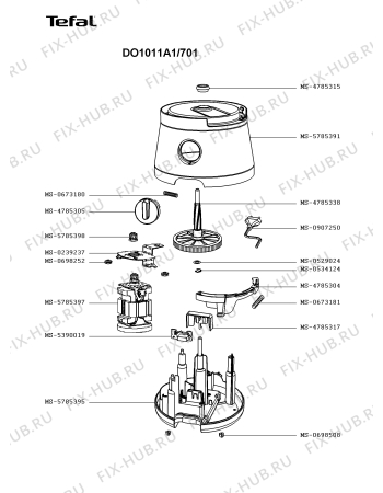 Взрыв-схема кухонного комбайна Tefal DO1011A1/701 - Схема узла NP002803.1P2