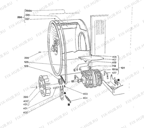 Взрыв-схема стиральной машины Tricity Bendix TM350 - Схема узла Drum