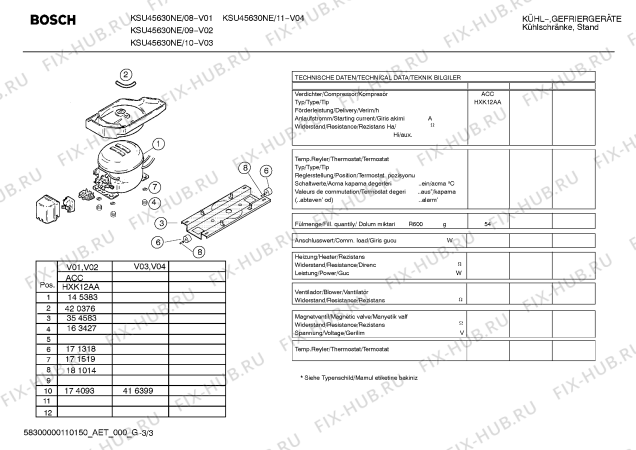 Схема №3 KSU45630NE с изображением Инструкция по эксплуатации для холодильной камеры Bosch 00591294