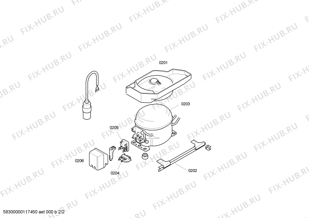 Взрыв-схема холодильника Siemens KT16LA20 - Схема узла 02