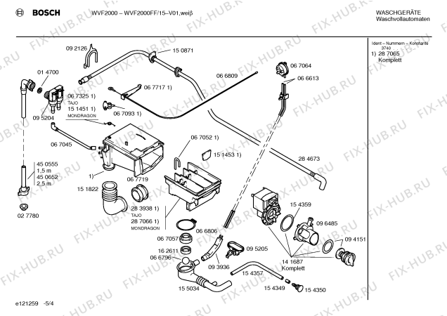 Схема №4 WVF2000FF с изображением Панель управления для стиралки Bosch 00297259