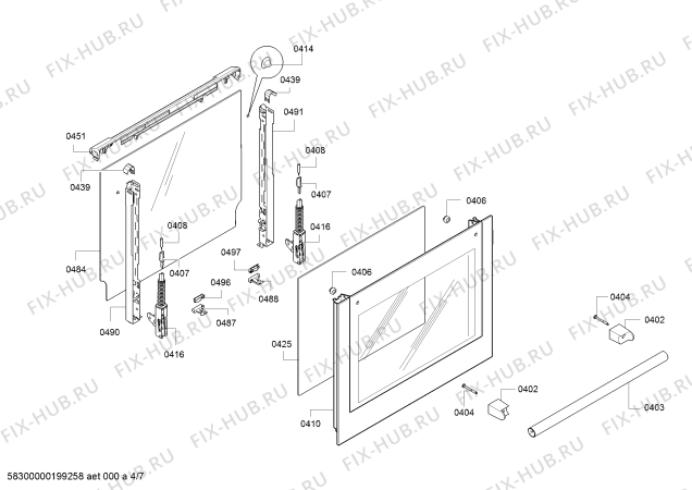 Схема №6 HCA778220U Bosch с изображением Фронтальное стекло для плиты (духовки) Bosch 00774021