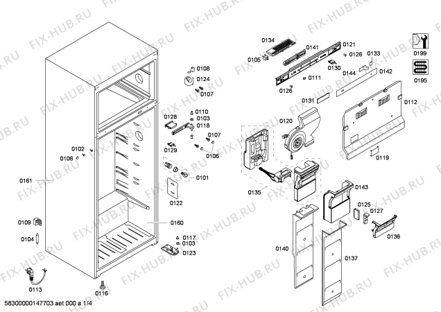 Схема №4 P1KNT4020B с изображением Дверь морозильной камеры для холодильной камеры Bosch 00248951
