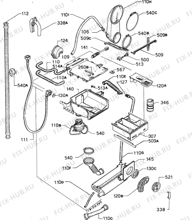 Взрыв-схема стиральной машины Zanussi ZWD853 - Схема узла Hydraulic System 272