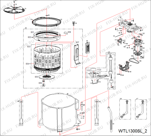 Взрыв-схема плиты (духовки) Whirlpool WTL 1300 SL - Схема узла