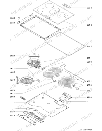 Схема №1 AKT895BA1 (F091967) с изображением Наставление для плиты (духовки) Indesit C00369001
