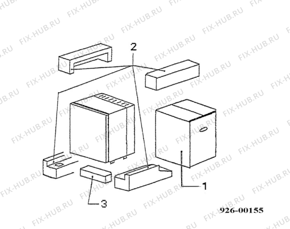 Взрыв-схема холодильника Electrolux RE1400F - Схема узла Packing