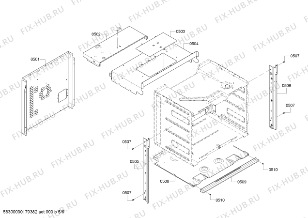 Взрыв-схема плиты (духовки) Bosch HBLP451UC Bosch - Схема узла 05