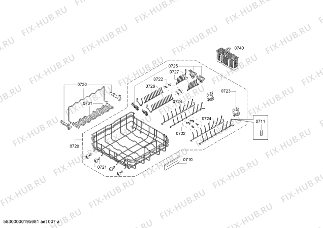 Взрыв-схема посудомоечной машины Bosch SMV68TX03N, Exclusiv, Made in Germany - Схема узла 08