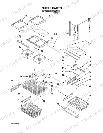 Схема №8 KRFC - 9010  B с изображением Всякое для холодильника Whirlpool 482000021636