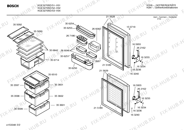 Взрыв-схема холодильника Bosch KGE3270SD - Схема узла 02