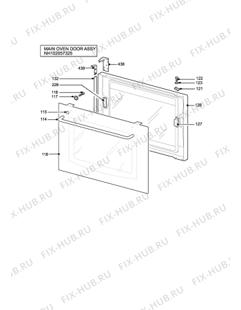 Взрыв-схема плиты (духовки) Electrolux SIE505SSE - Схема узла H10 Main Oven Door (large)