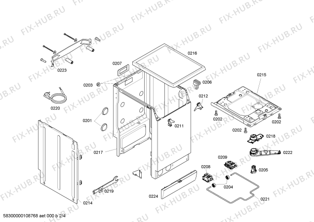 Схема №4 WOL1251IL WOL1251 с изображением Панель для стиралки Bosch 00440978