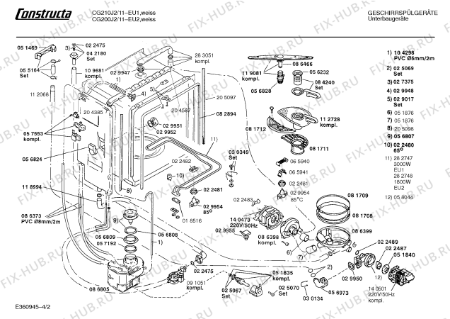 Схема №4 SN23100ID с изображением Программатор для посудомойки Siemens 00088148