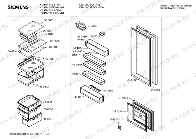 Схема №3 KI30M441 с изображением Инструкция по эксплуатации для холодильной камеры Siemens 00586381