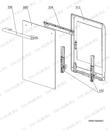 Взрыв-схема плиты (духовки) Electrolux EKK513521X - Схема узла Door