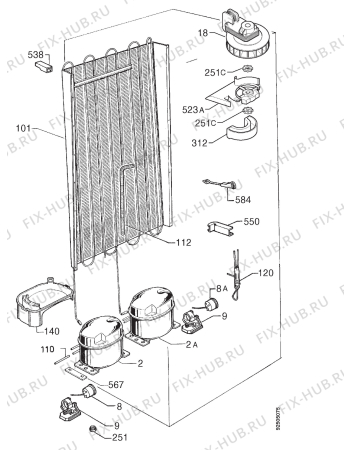 Взрыв-схема холодильника Rex RC350BSEX - Схема узла Cooling system 017