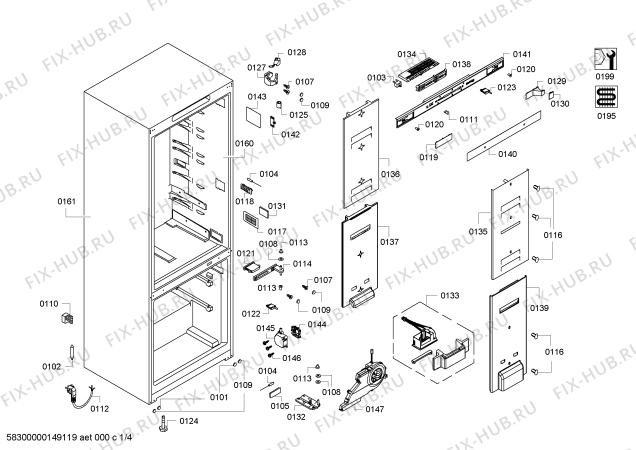 Схема №3 K5890X3 с изображением Кронштейн для холодильной камеры Bosch 00621278