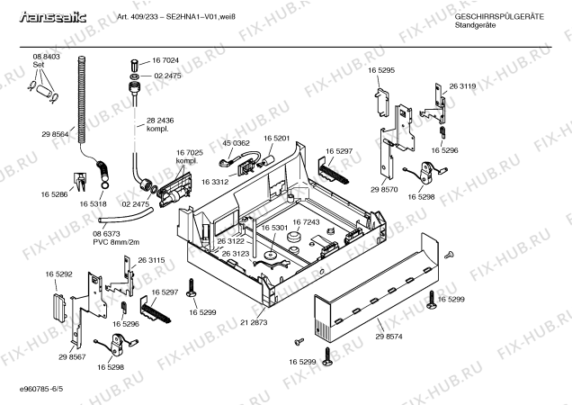 Взрыв-схема посудомоечной машины Hanseatic SE2HNA1 Art:409/233 - Схема узла 05