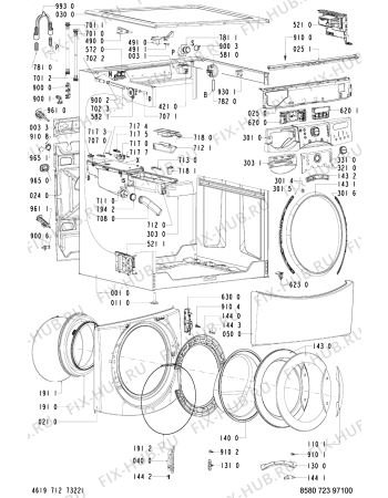 Схема №2 723 WT/WT-USA с изображением Электропроводка для стиралки Whirlpool 481232178378