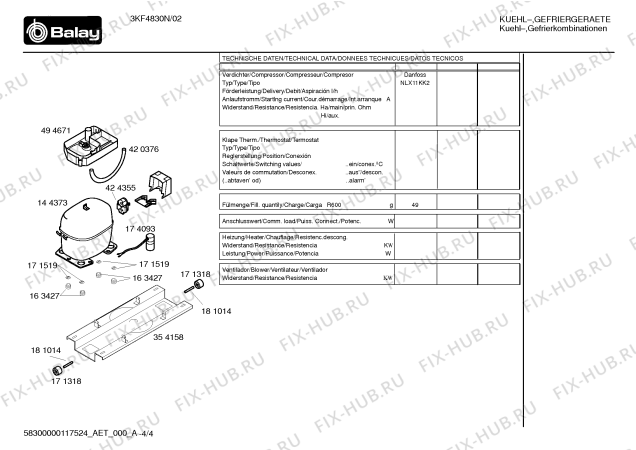 Схема №3 3KF4830N с изображением Дверь для холодильника Bosch 00241852