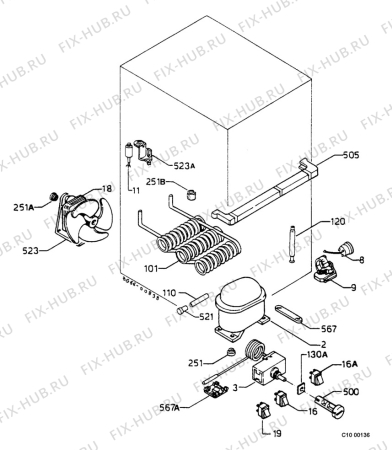 Взрыв-схема холодильника Juno JGU6421 - Схема узла Functional parts