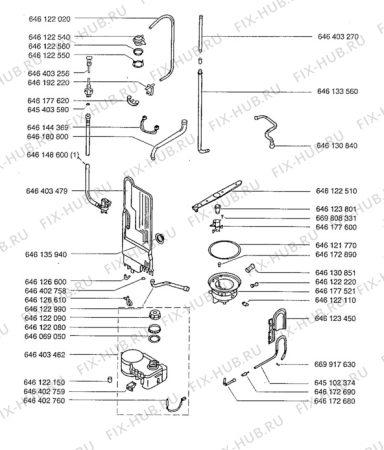 Взрыв-схема посудомоечной машины Aeg 911232218 - Схема узла Hydraulic System 272