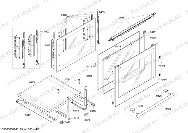 Схема №7 HL444541X с изображением Фронтальное стекло для плиты (духовки) Siemens 00476483