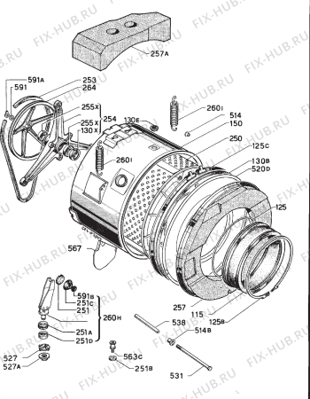 Взрыв-схема стиральной машины Rex RB52X - Схема узла Functional parts 267