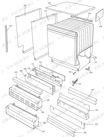 Взрыв-схема посудомоечной машины Gorenje 1555 (With Softener) US   -SS (900001716, DW954) - Схема узла 01