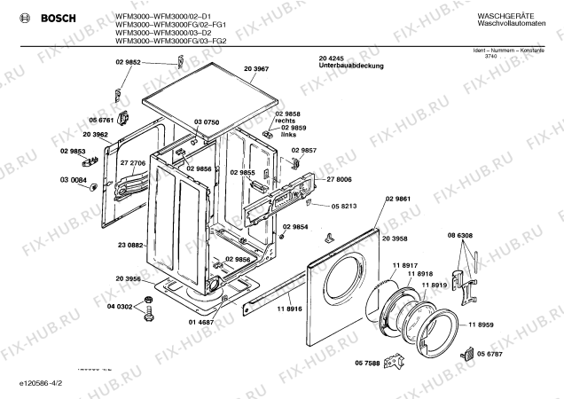 Схема №4 WFM3000 с изображением Панель управления для стиральной машины Bosch 00272748