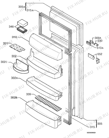 Взрыв-схема холодильника Juno JKG4455 - Схема узла Door 003
