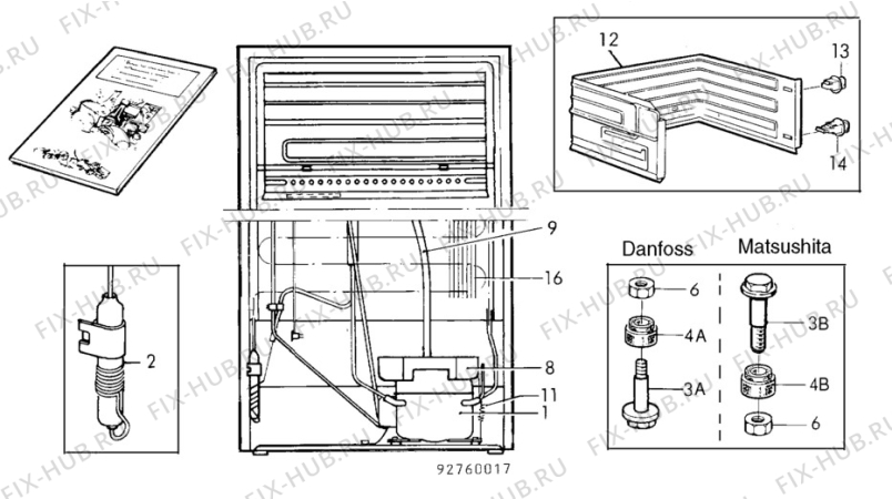 Взрыв-схема холодильника Electrolux RP1209A - Схема узла C10 Cold, users manual