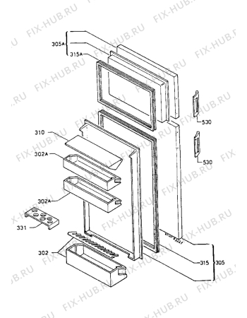 Взрыв-схема холодильника Marijnen CM1084DT - Схема узла Doors