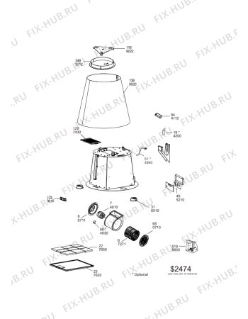 Схема №1 208355405508PRF0147 с изображением Другое для электровытяжки Whirlpool 488000560244