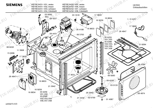 Схема №6 HB79E54 с изображением Инструкция по эксплуатации для плиты (духовки) Siemens 00525018