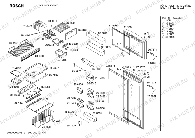 Взрыв-схема холодильника Bosch KSU40640GB - Схема узла 02
