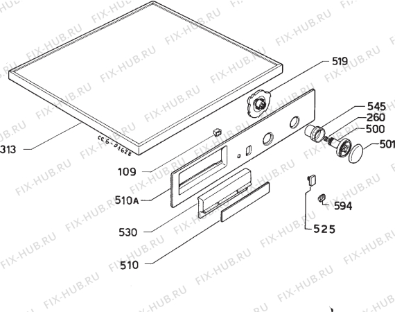 Взрыв-схема стиральной машины Zanussi R814 - Схема узла Command panel 037