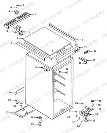 Взрыв-схема холодильника Hansa DT1100 - Схема узла Cabinet + armatures