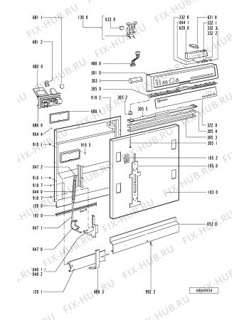 Схема №2 GSI 4033 BR с изображением Обшивка для посудомойки Whirlpool 481245379944