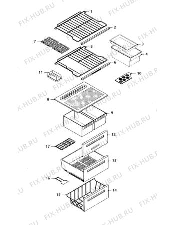 Взрыв-схема холодильника Zanussi ZF56/46 - Схема узла Furniture