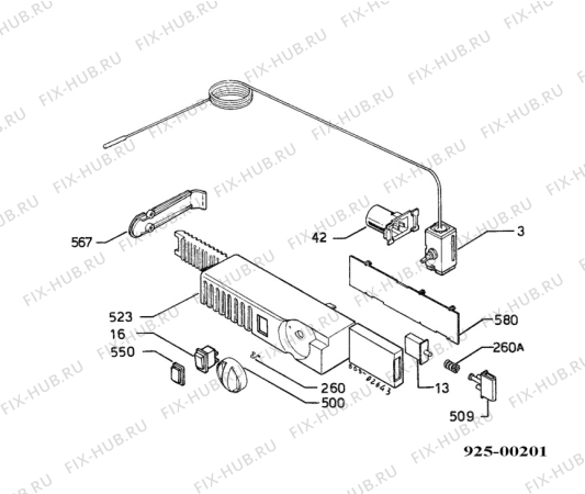 Взрыв-схема холодильника Electrolux ER2531I - Схема узла Thermostat